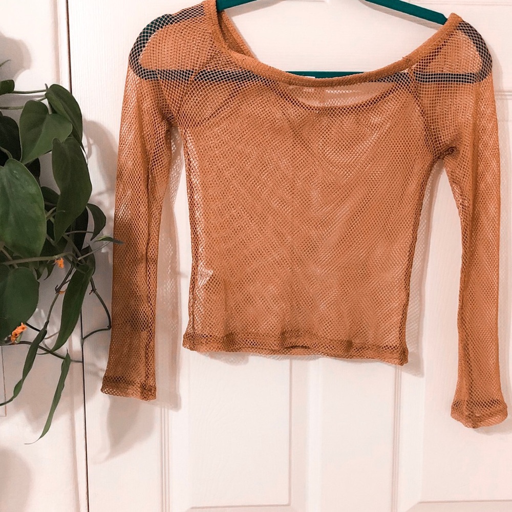 Tan Fishnet Shirt